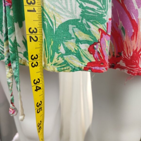 BeBop Red Green Floral Sleeveless Fit Flare Zip Back Knit Midi Dress Size XL - Picture 7 of 12